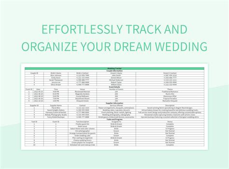 Free Wedding Checklist Templates For Google Sheets And Microsoft Excel ...