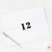 Stencil Numbers By Janz Number 12 Twelve White Classic Round Sticker