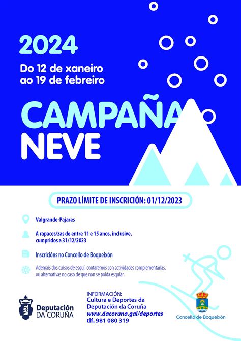 O Concello de Boqueixón ofrece 5 prazas para a Campaña de Neve 2024