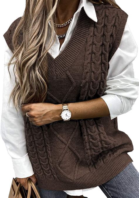 Hotapei Oversized Cable Knit Sweater Vest