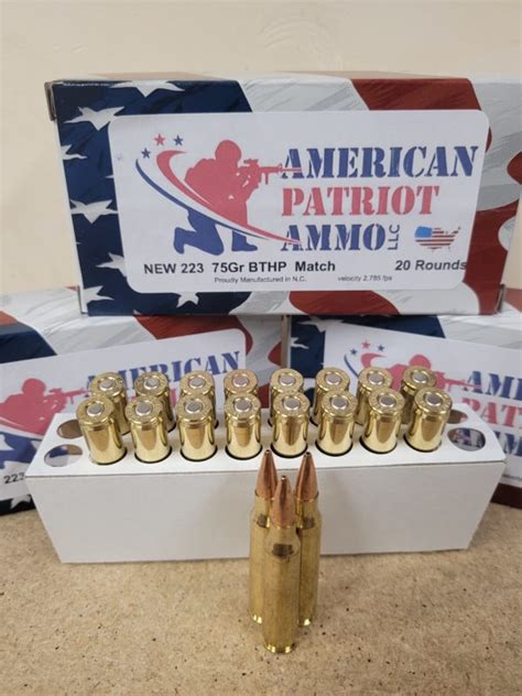 NEW 5 56 75Gr BTHP American Patriot Ammo