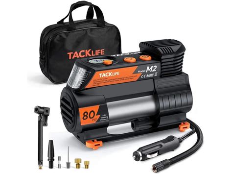 Tacklife Tire Inflator 12v Dc Digital Auto Tire Inflator M2 Orange Portable Air Compressor Pump