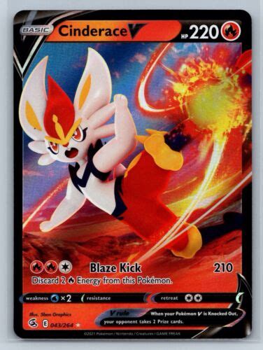 Cinderace V Fusion Strike Ultra Rare Pokemon Tcg Card Ebay