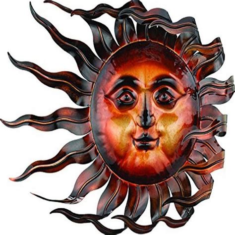 Wall Hanging Garden Decor Metal Sun Wall Art Outdoor Wall Art Etsy