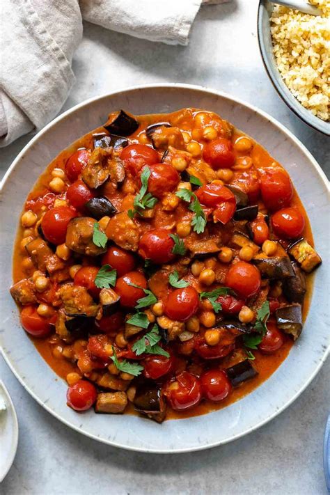 Auberginen Eintopf Mit Kichererbsen Tomaten Harissa Von Elle