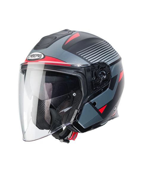 Casco Jet Caberg Flyon Rio Negro Mate Rojo Antracita Plata