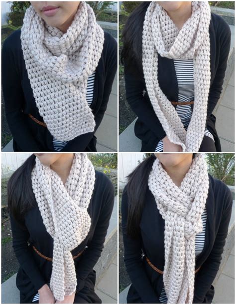 Jumbo Puff Stitch Cowl Scarf Crochet Patterns Etsy