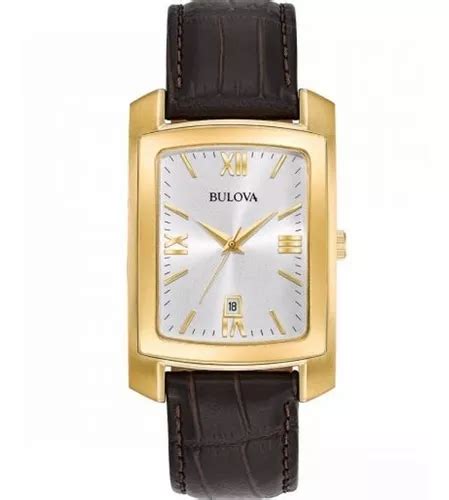 Reloj Bulova 97b162 Hombre Correa Piel Marron Fechador Color Del Fondo