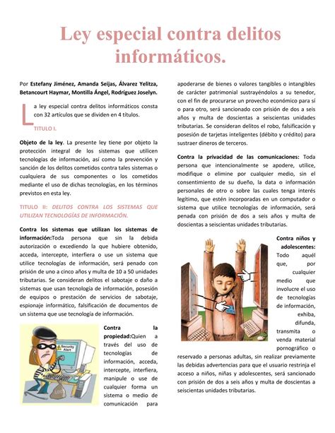 Ley Especial Contra Delitos Inform Ticos Pdf