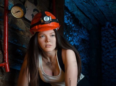 Premium Photo | Cosplay on the miners in the mine