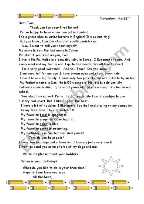 sanar de múltiples fines caloría informal letter to a pen friend George ...