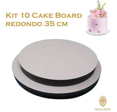 Kit 10 Cake Board 35 Cm Tabuleiro Bolo Mdf 3mm Redondo