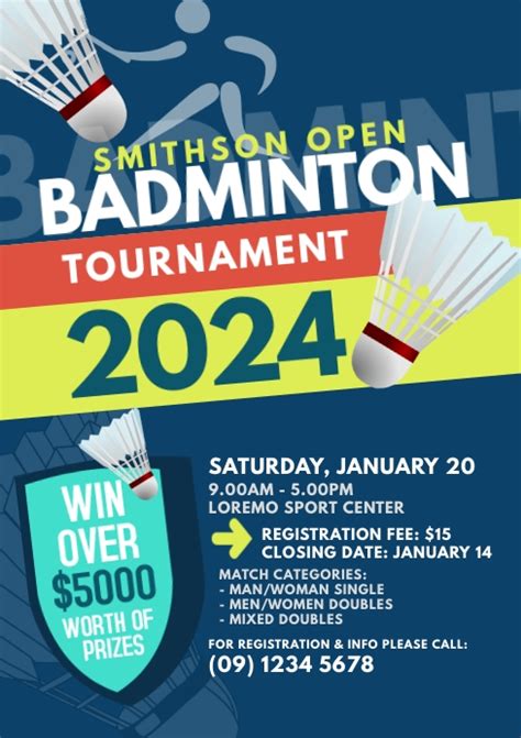 Badminton Tournament Flyer Template Postermywall