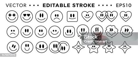 paket stiker senyum trendi keren set groovy patches desain vektor