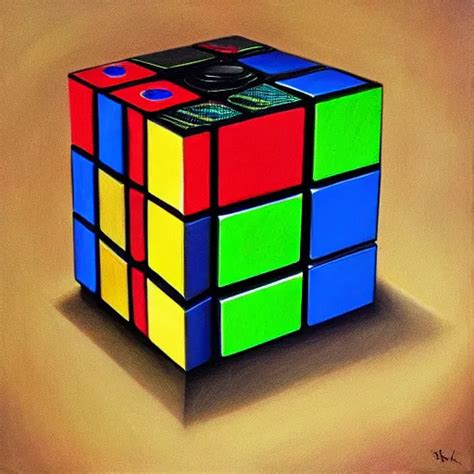 A Rubik S Cube Surrealist Painting Award Winning Stable Diffusion