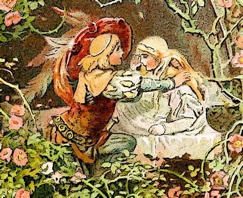 Sleeping Beauty, Brothers Grimm Fairy Tale Art Illustration Playroom ...