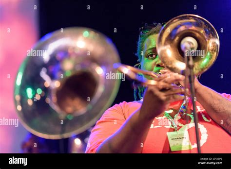 Members Of The Hot 8 Brass Band Performing At The WOMAD Festival Charlton Park Malmesbury