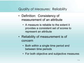 Lecture Measurement Reliability And Validity Ppt