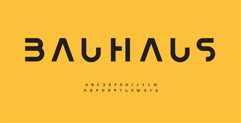 Fuente de letra del alfabeto bauhaus tipografía de logotipo moderno