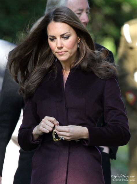 Kate Middleton In An Eggplantburgundy Coat On A Solo Day In Newcastle