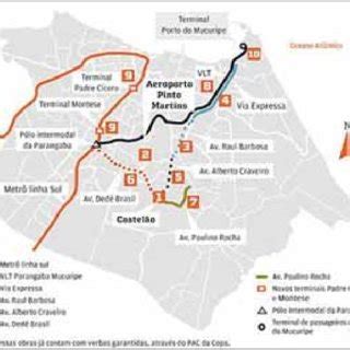 Localização das obras de mobilidade da Copa 2014 e indicador de