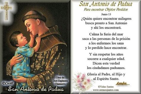 Oraci N A San Antonio De Padua Para Encontrar Objetos Perdidos Santo