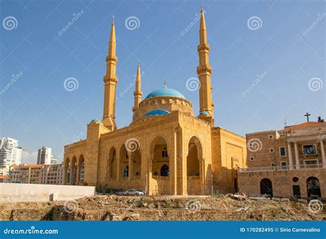 Mohammad Al Amin Mosque Landmark In Central Beirut City Lebanon