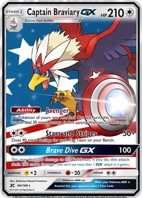 Captain Braviary Gx Extended Art Custom Pokemon Card Pokemon Cards