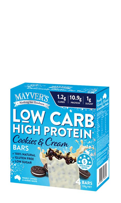 Mayvers Mayver’s Low Carb High Protein Cookies And Cream Bars