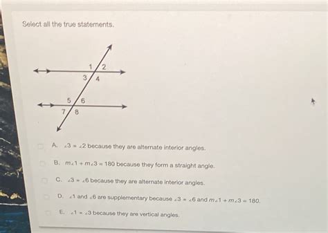 Solved Select All The True Statements A Because