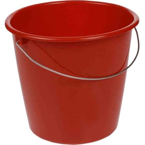 Seau Plastique Avec Anse Acier Rond 5 Litres H 20 Cm Rouge Cdiscount