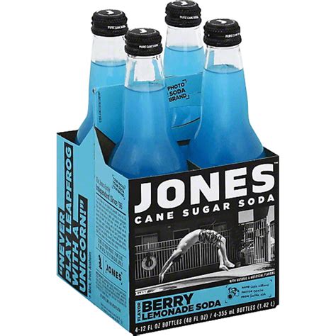 Jones Cane Sugar Soda Berry Lemonade 4 Ct Lemon Lime And Citrus