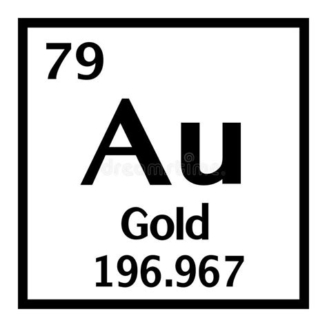 Gold Element from the Periodic Table Stock Illustration - Illustration ...