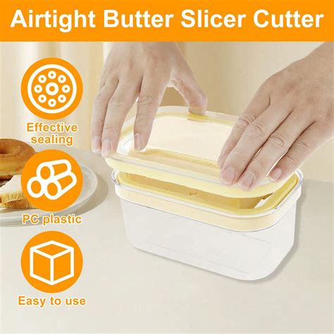 Butter Container Slicer Rectangular Butter Container Airtight Butter