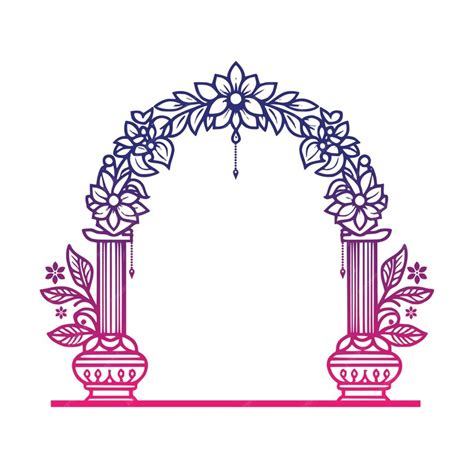 Premium Vector | Indian wedding floral mandap clip art