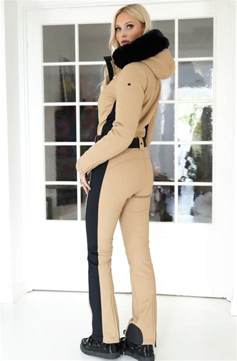 Goldbergh Parry Jumpsuit Faux Fur Long Latte