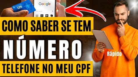 Como Saber se Tem Algum Número de Telefone Cadastrado no Meu CPF YouTube