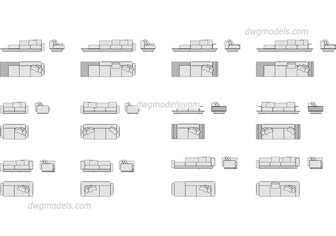 Waiting Area Sofa Cad Block