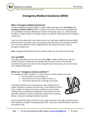 Fillable Online Emergency Medical Assistance EMA For Non Citizens Fax