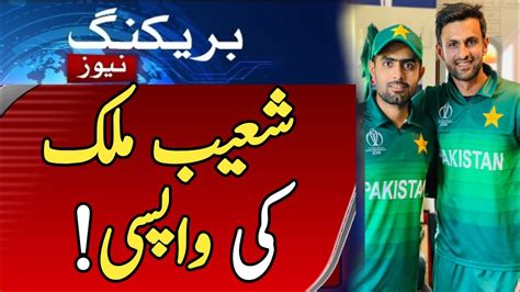 Shoaib Malik Comeback In Pakistan Team Shoaib Malik To Play ICC T20