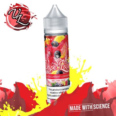 Vape Lovers Blackcurrant Lemonade Nicotine E Liquid Vg Pg Ml