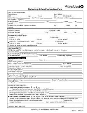 Fillable Online Patient Registration Form Todays Date Action