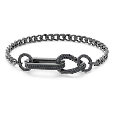 Dextera bracelet Pavé Mixed links Black Ruthenium plated Swarovski