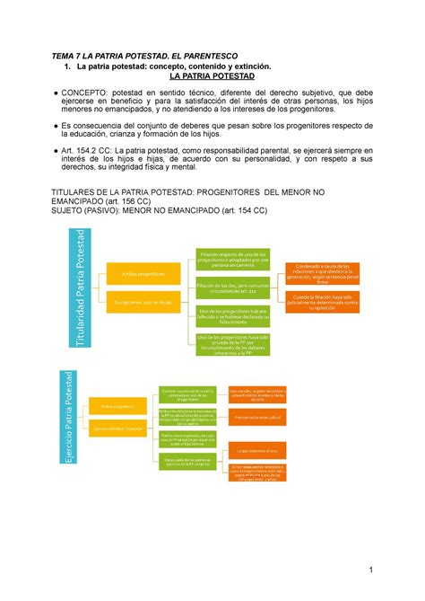 Apuntes Tema 7 TEMA 7 LA PATRIA POTESTAD EL PARENTESCO La Patria