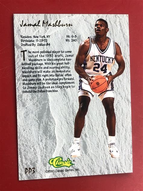 1993 Classic Four Sport Collection Power Pick Bonus Jamal Mashburn