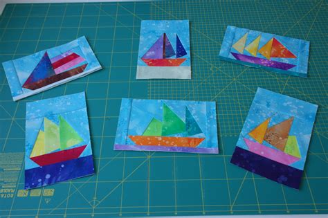 Summer Project With Boats Assembly Boats For Quilt Or Pillows