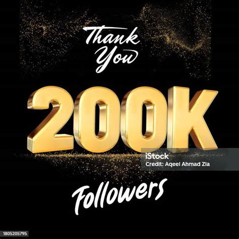 Thank You 200k Followers Celebration For The Social Media Post Poster Banner Stock Illustration