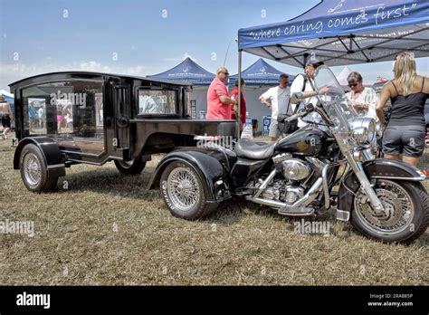 Motorcycle Hearse Coupled To A Harley Davidson Motorbike Trike Catering