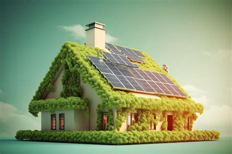 Premium Photo | Green renewable energy house with photovoltaic solar panels eco friendly house ...