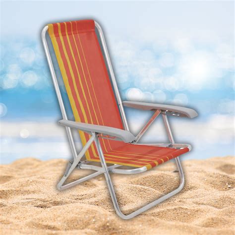 Cadeira De Praia Confortavel - Cadeira De Praia Reclinável 4 Posições Alumínio Dobrável Confortável ...